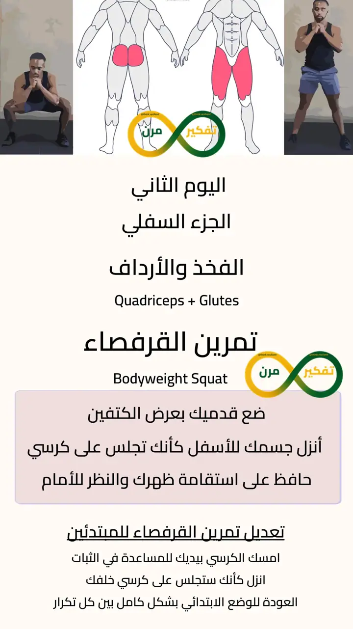 الشريحة 7 من 10: برنامج تدريبي منزلي 3 أيام للمبتدئات