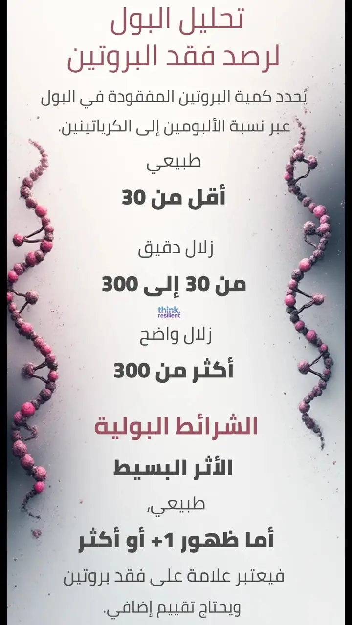الشريحة 7 من 9: التحاليل المطلوبة لتقييم الألبومين وأسباب نقصه