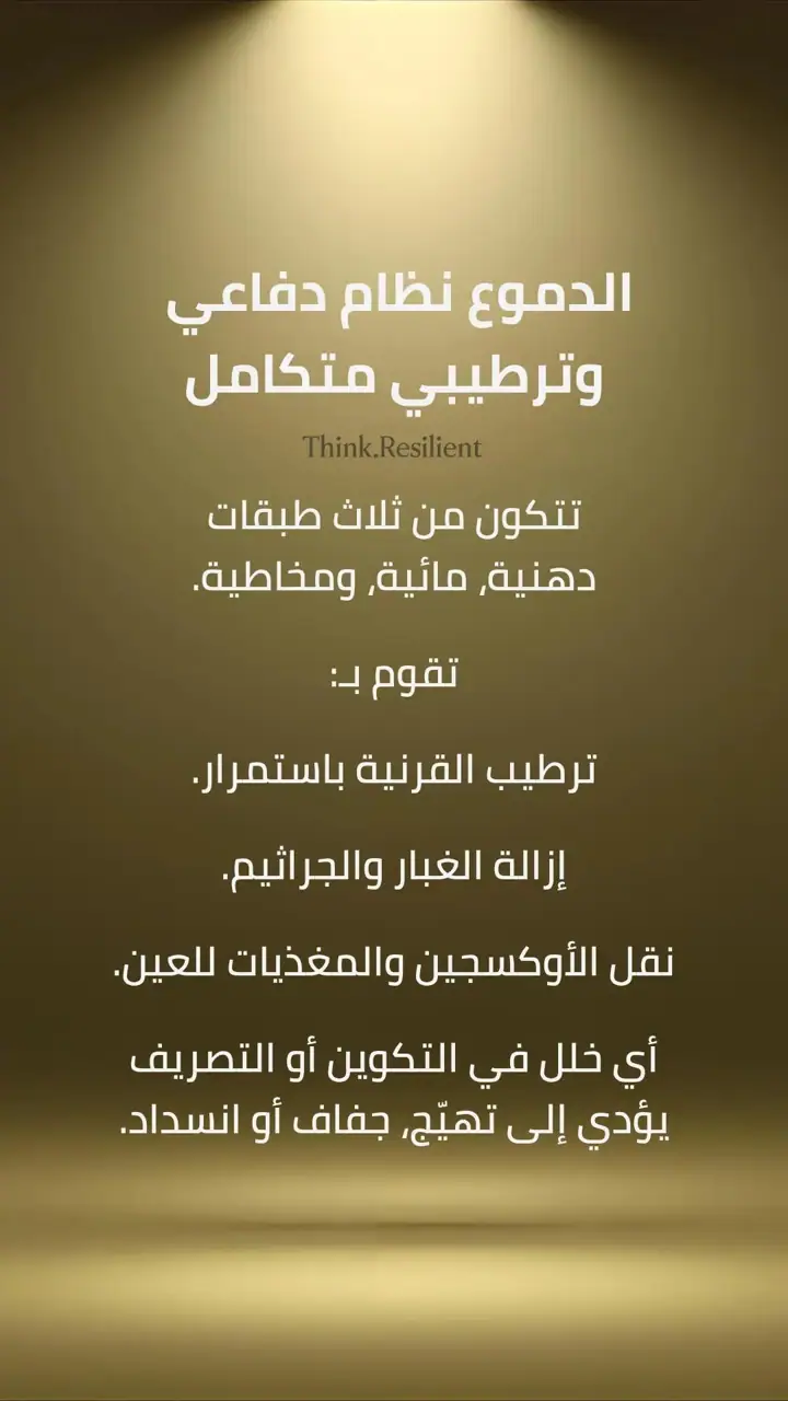 الشريحة 1 من 7: الدموع نظام دفاعي وترطيبي متكامل