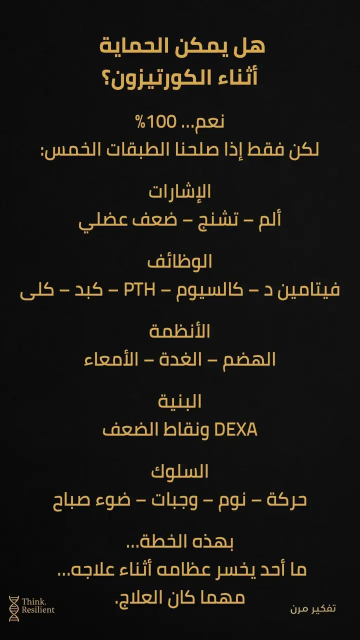 الشريحة 5 من 6: الكورتيزون: دواء ينقذ حياة كثيرين… وقد يسحب العظم بصمت