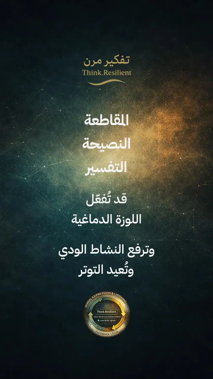 الشريحة 14 من 19: التعبير اللفظي والاستماع الفعّال لتنظيم الجهاز العصبي