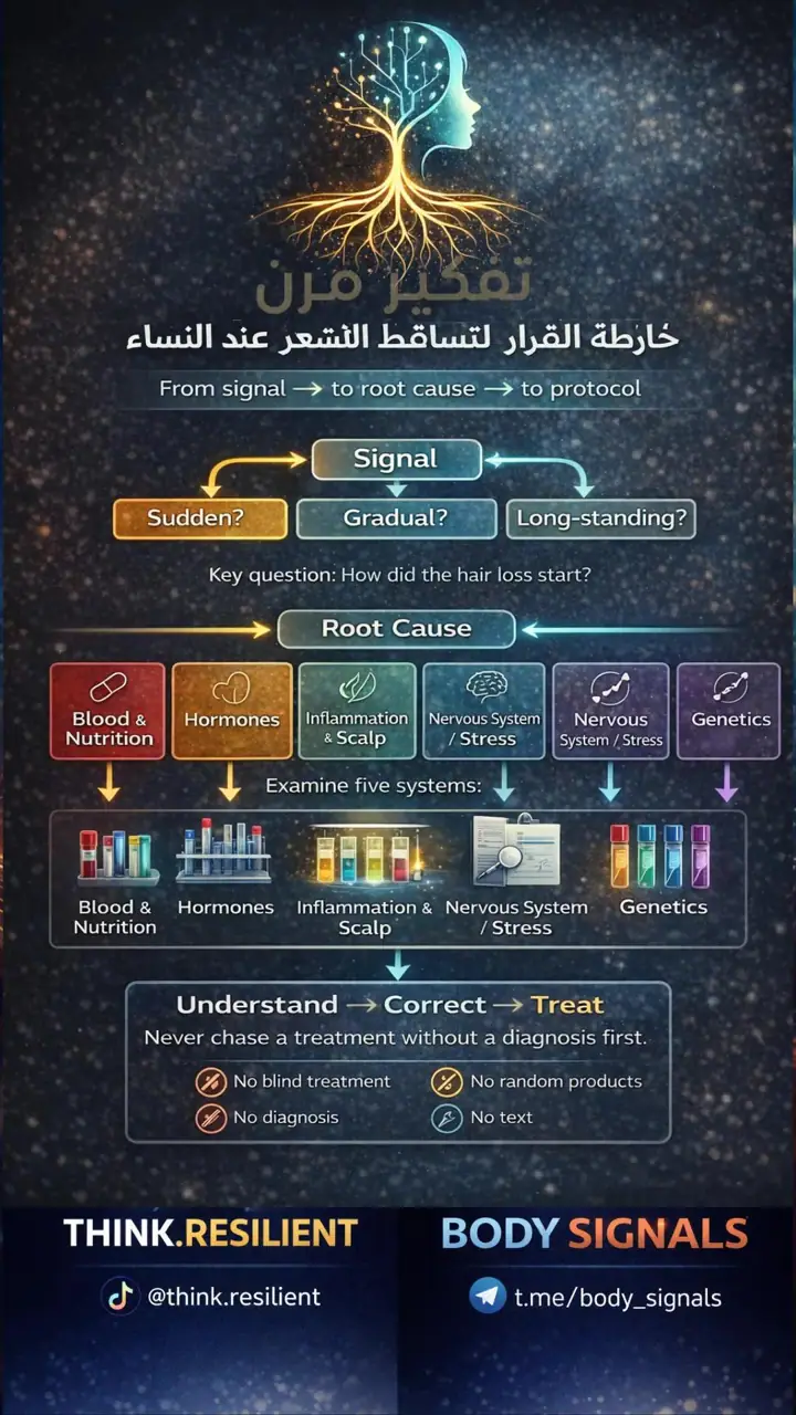 الشريحة 1 من 1: خريطة القرار لتساقط الشعر عند النساء