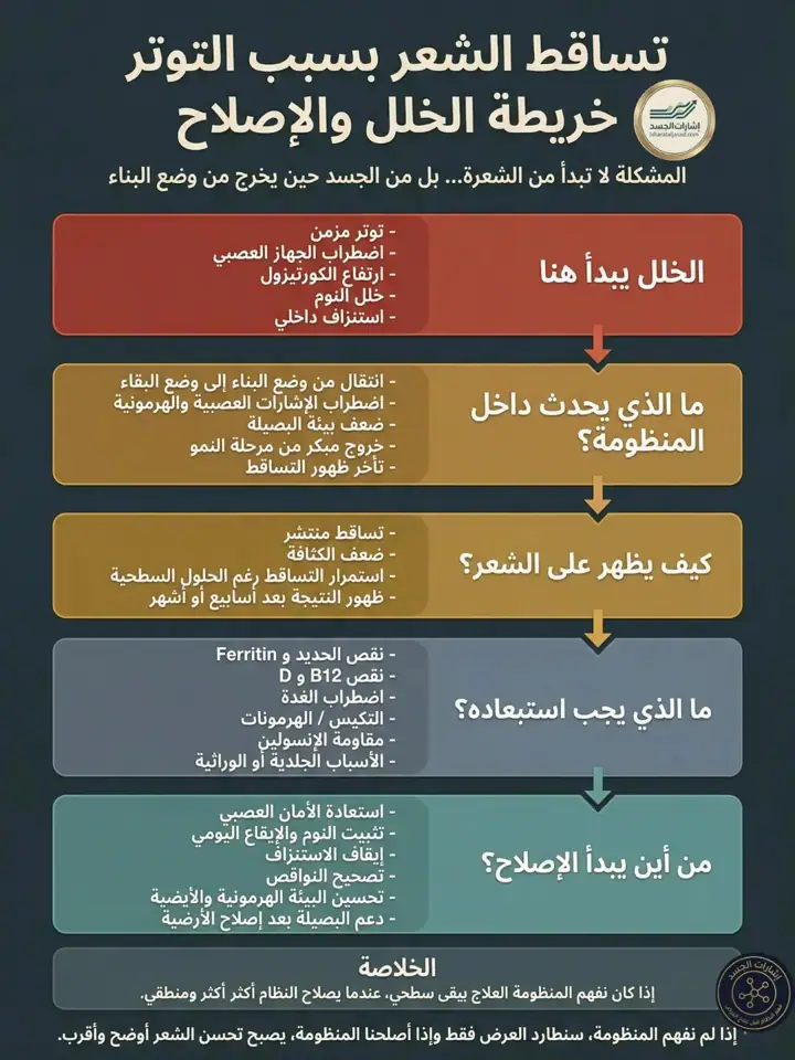 الشريحة 1 من 1: تساقط الشعر بسبب التوتر: خريطة الخلل والإصلاح