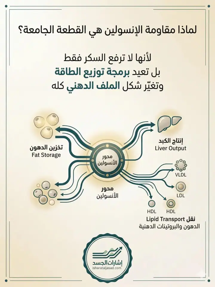 الشريحة 3 من 11: القطعة الجامعة: التقاطع بين مقاومة الإنسولين والمسار الدهني