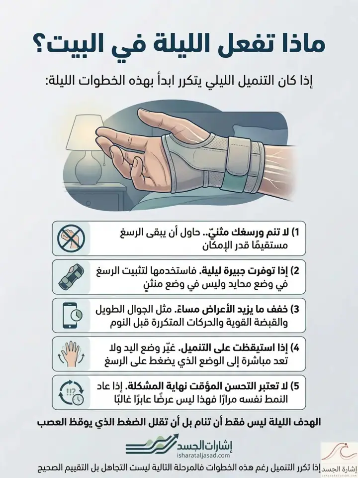 الشريحة 5 من 8: إبهام - تنميل ليلي - خنصر - بعد سقوط