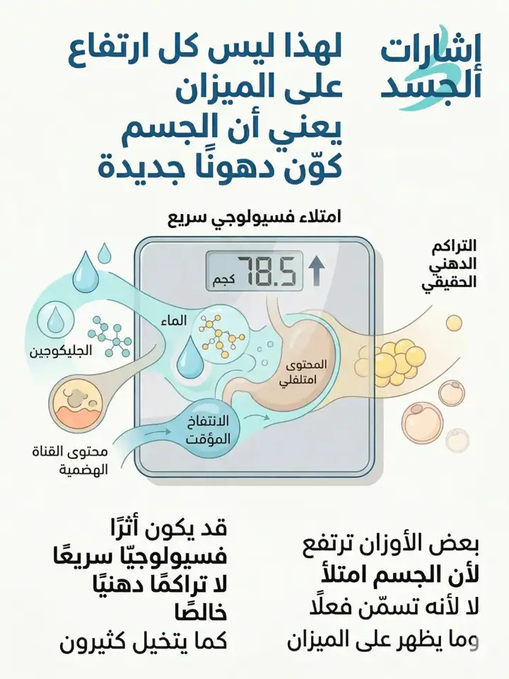 الشريحة 3 من 12: الوزن بعد المناسبات ليس حكمًا دهنيًا مباشرًا