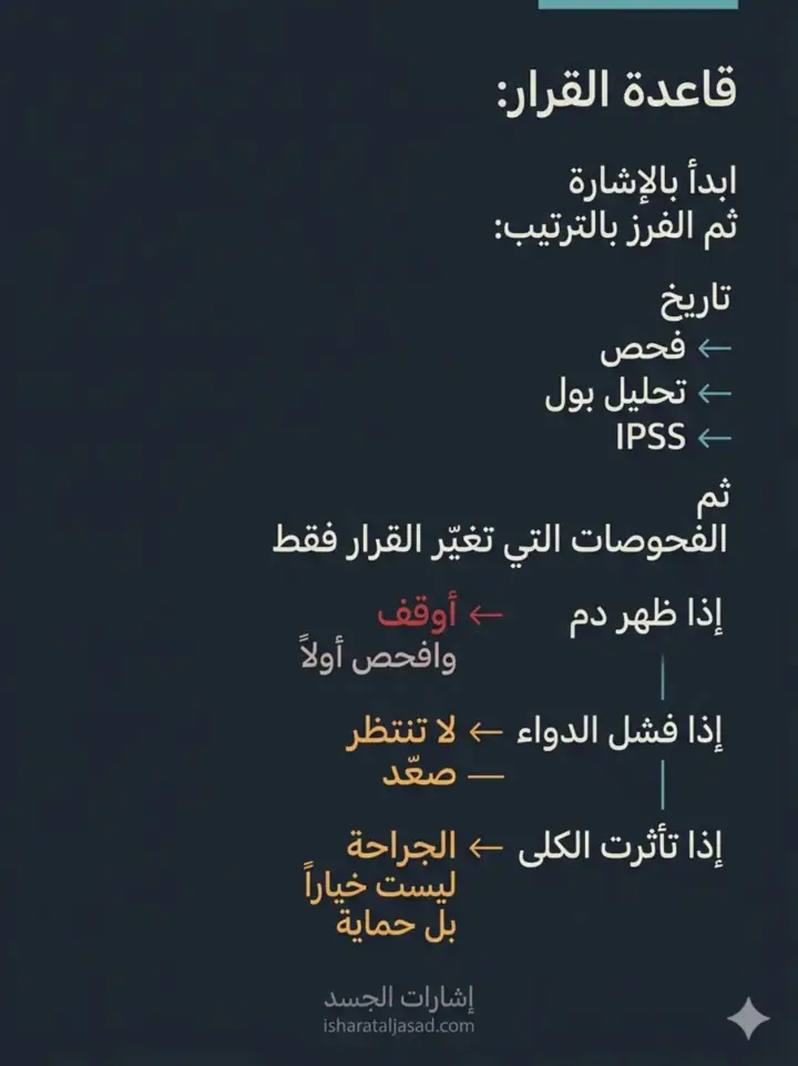 الشريحة 16 من 22: البروستاتا: من الإشارات إلى لحظة التدخل