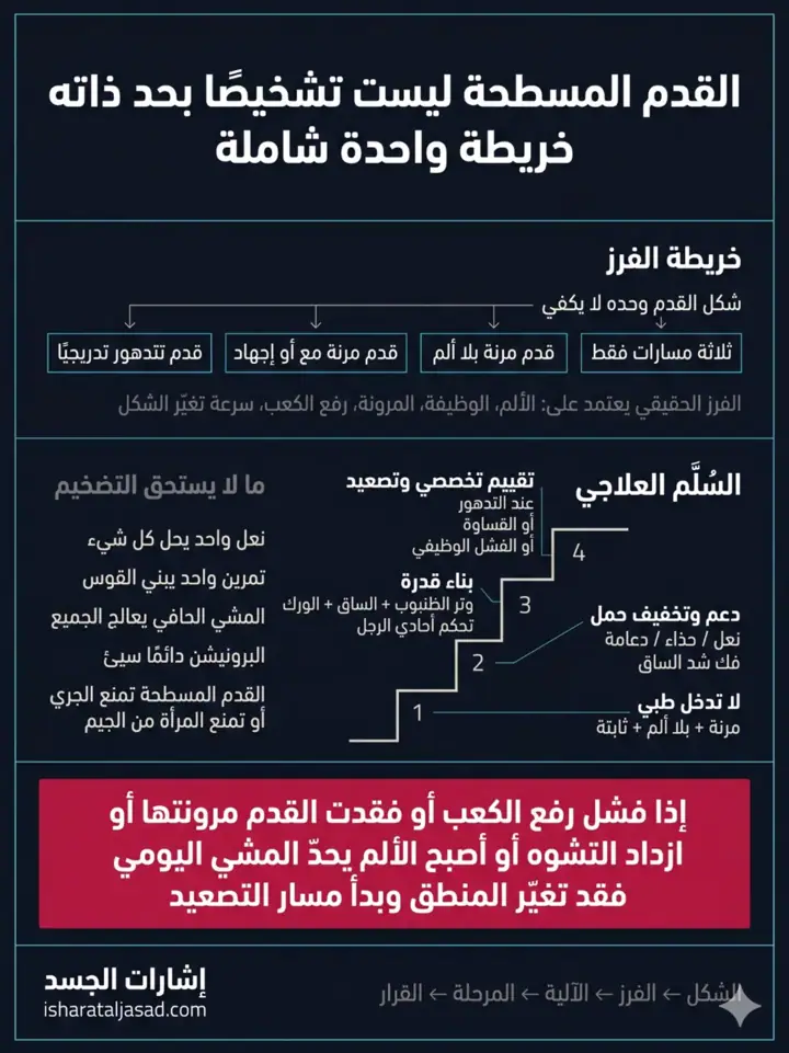 الشريحة 1 من 1: القدم المسطحة ليست تشخيصًا بحد ذاته