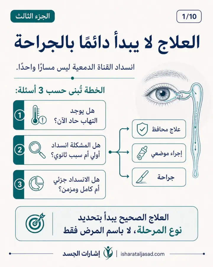 الشريحة 1 من 13: انسداد القناة الدمعية عند المرأة ليس دائمًا “حساسية” أو “جفاف”