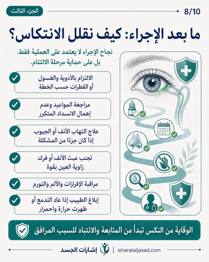 الشريحة 8 من 13: انسداد القناة الدمعية عند المرأة ليس دائمًا “حساسية” أو “جفاف”