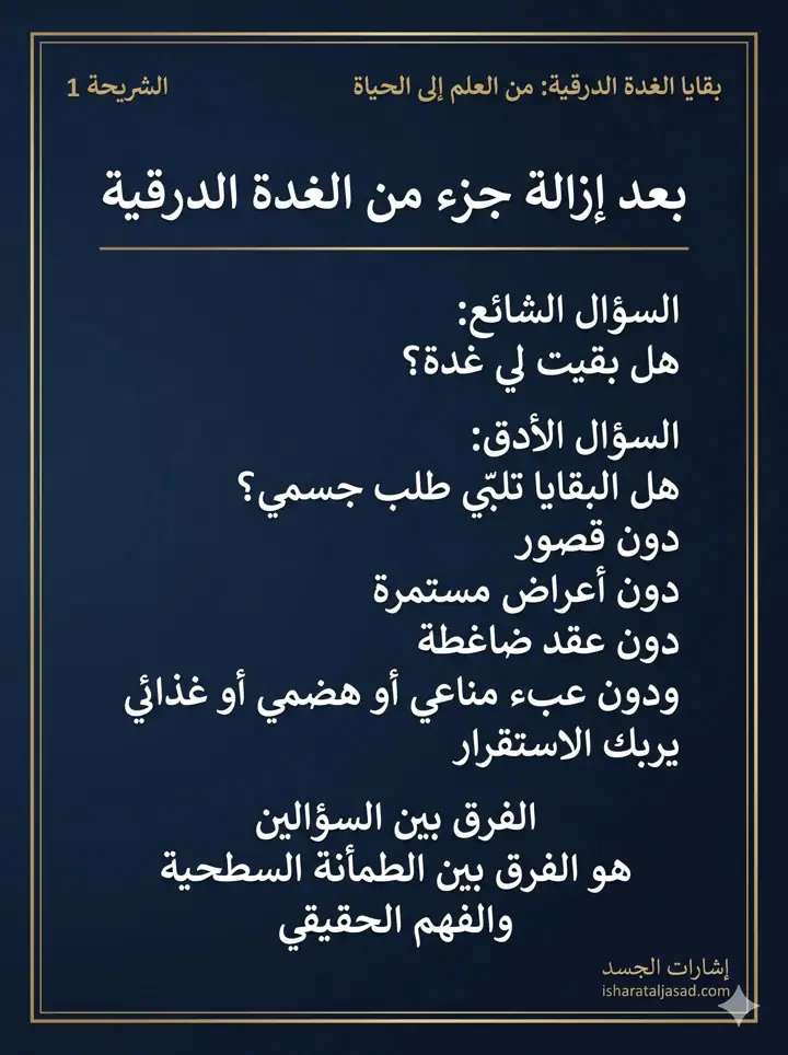 الشريحة 1 من 11: بعد إزالة جزء من الغدة الدرقية: السؤال الأدق