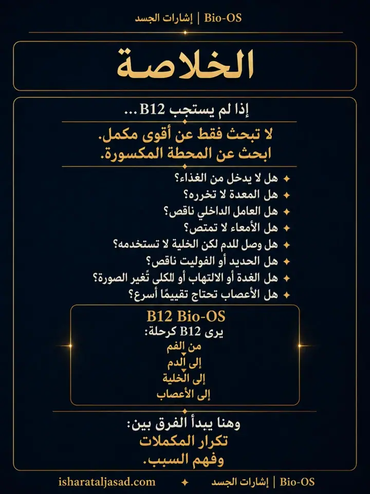 الشريحة 10 من 10: لماذا لا يستجيب فيتامين B12؟