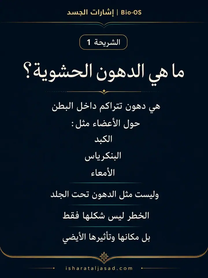 الشريحة 1 من 10: الدهون الحشوية ليست مجرد “كرش” أو رقم على الميزان