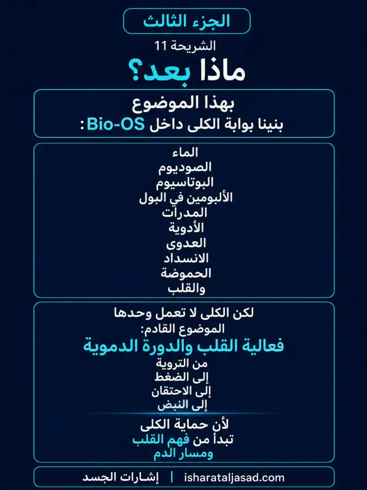 الشريحة 11 من 11: الكلى — الجزء الثالث: خطة 90 يومًا
