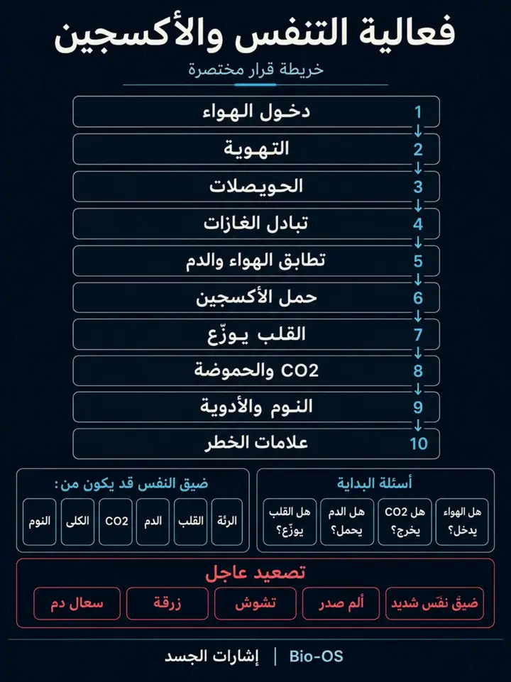 الشريحة 1 من 1: فعالية التنفس والأكسجين: خريطة مختصرة