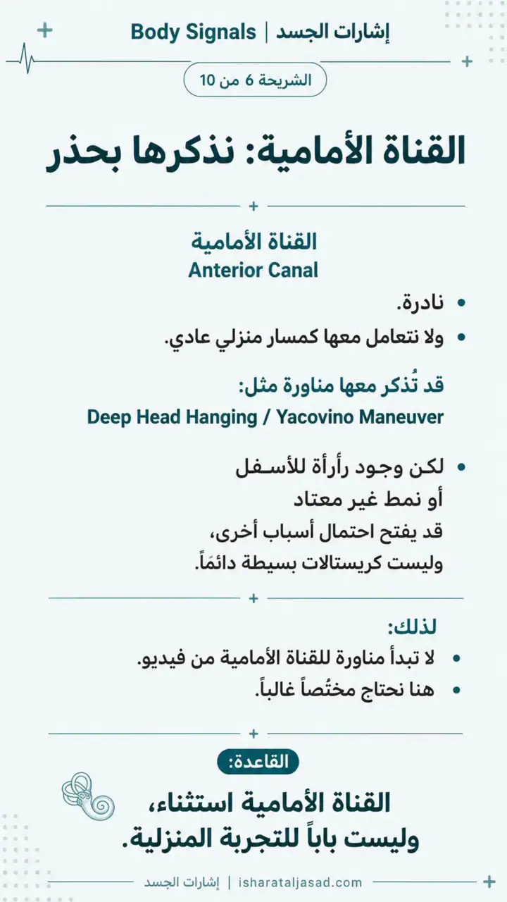 الشريحة 7 من 12: ليست كل دوخة لها تمرين: كريستالات الأذن