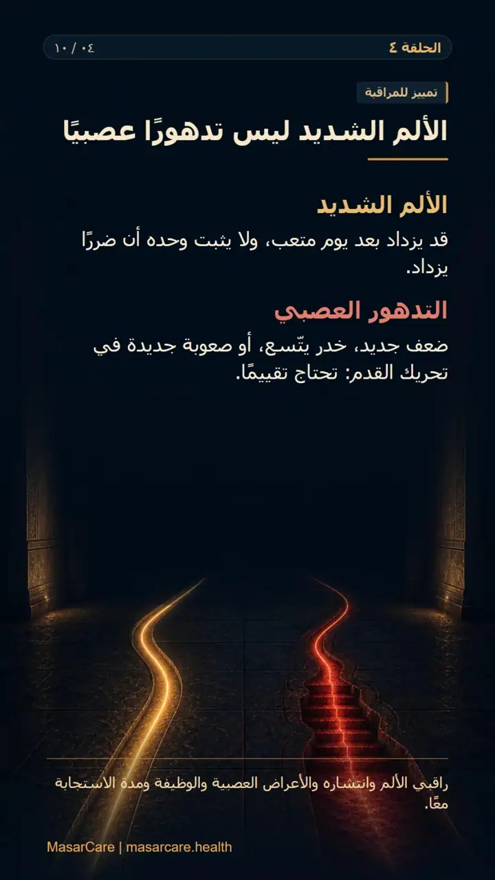 الشريحة 4 من 10: عندما يرجّح التقييم ألمًا جذريًا