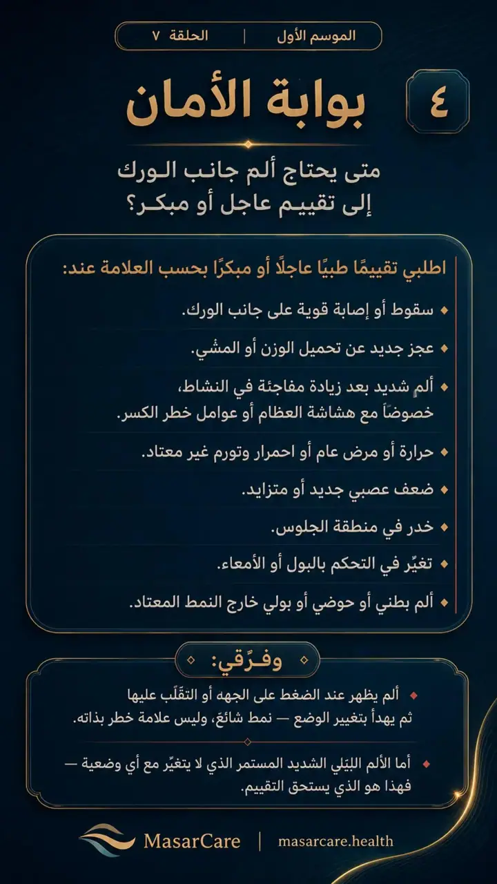 الشريحة 4 من 10: عندما يكون الألم على جانب الورك