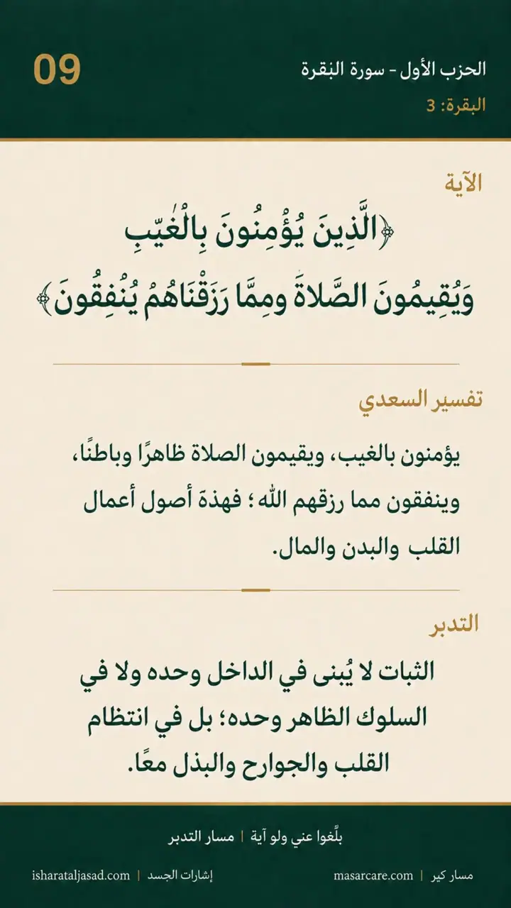 الشريحة 9 من 10: الحزب الأول: الهدى ما نطلبه كل يوم