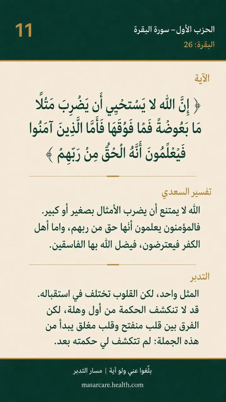 الشريحة 1 من 11: الحزب الأول: إن الله لا يستحيي أن يضرب مثلًا