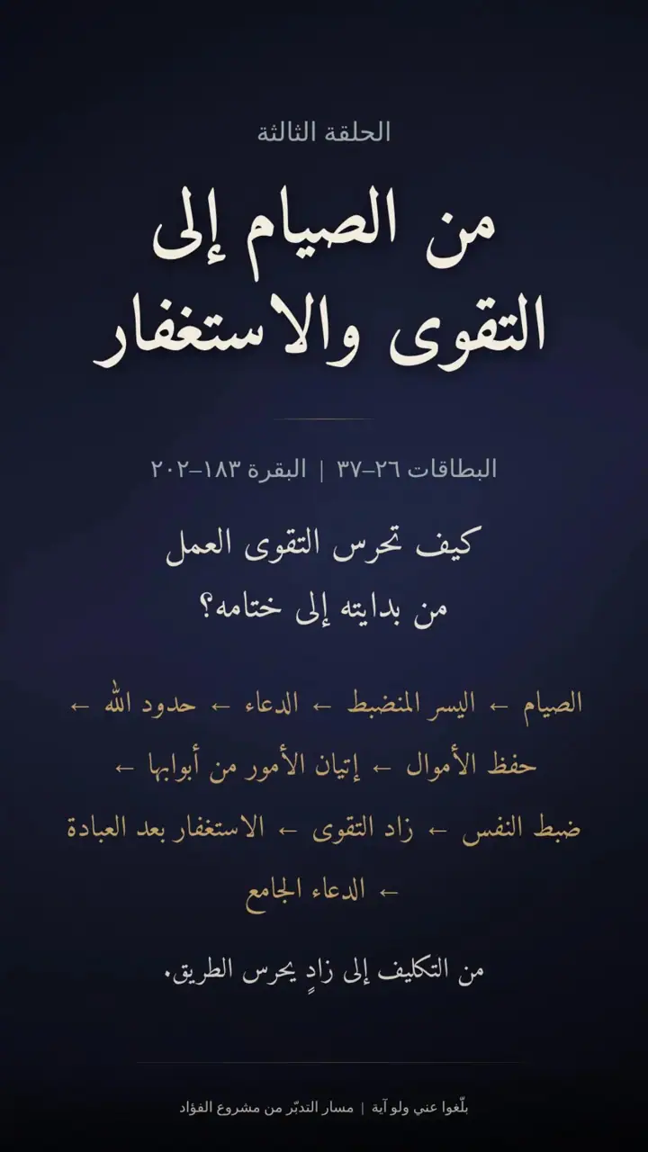 الشريحة 1 من 14: الحزب الثالث: من الصيام إلى التقوى والاستغفار