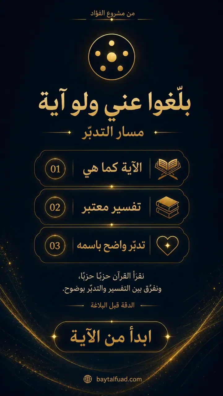 الشريحة 1 من 1: بلّغوا عني ولو آية: مسار التدبر