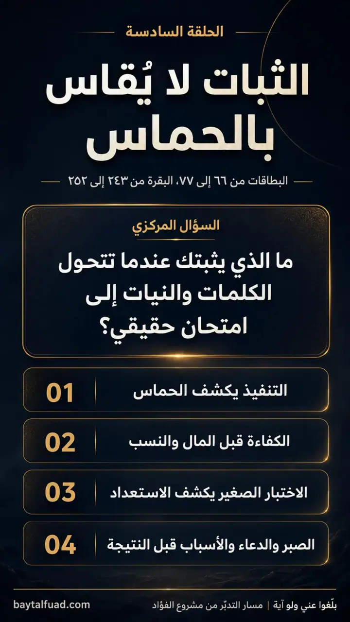الشريحة 7 من 7: الحزب الرابع: من القول إلى الثبات (البقرة 203–252)