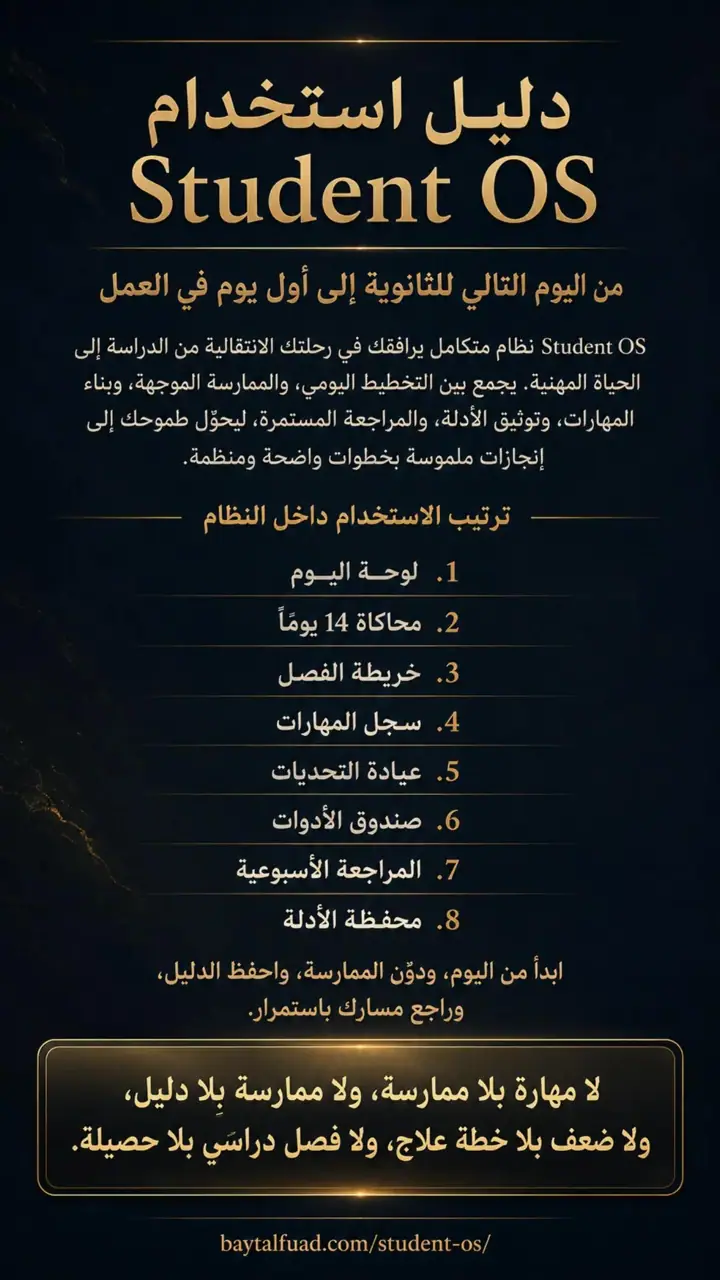 الشريحة 1 من 9: دليل استخدام Student OS