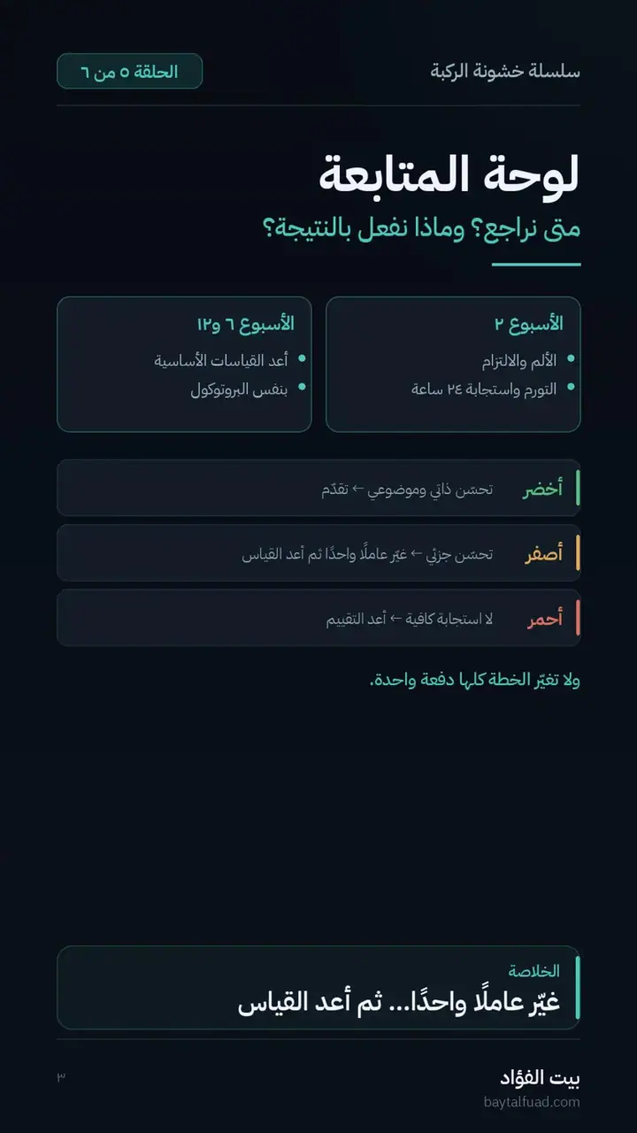 الشريحة 3 من 7: قبل أن تبدأ العلاج سجّل خط الأساس (خشونة الركبة)